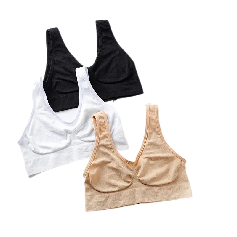 unlined Seamless Bra Vest Women sleep Underwear yoga sports Brassiere Big Size Top no sponge insert pad Bralette