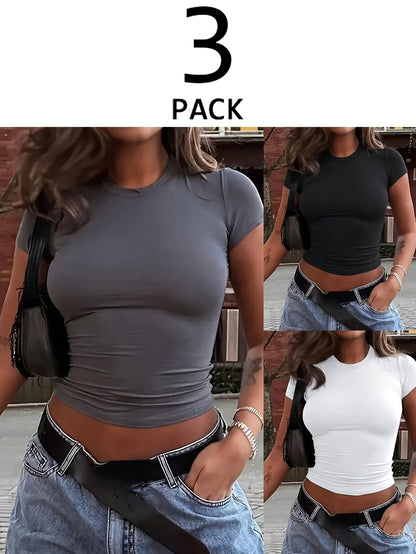 3pcs Slim Fit Short Sleeve