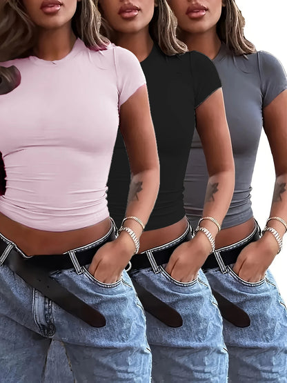 3pcs Slim Fit Short Sleeve