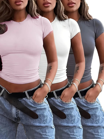 3pcs Slim Fit Short Sleeve