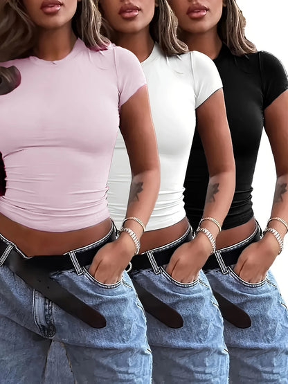 3pcs Slim Fit Short Sleeve