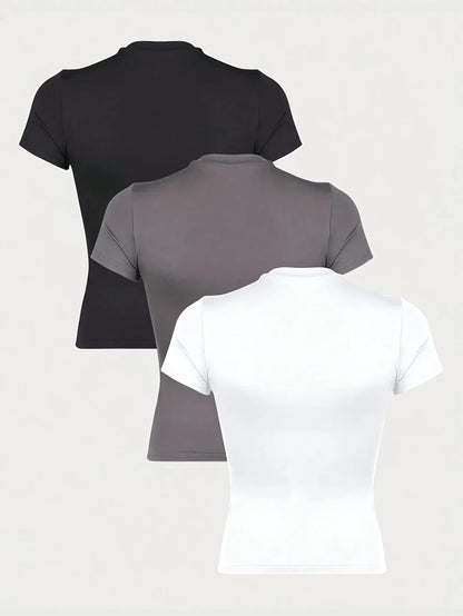 3pcs Slim Fit Short Sleeve
